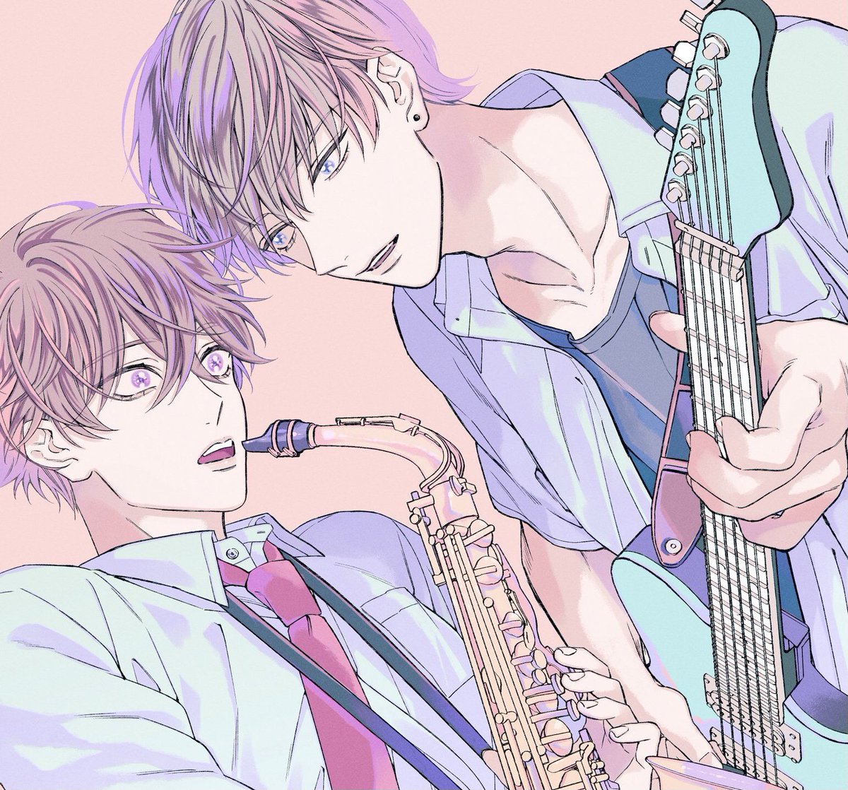 本日発売のchara8月号に「あまえんぼとラブソング」という漫画が巻頭カラーで掲載されております🎸義兄弟の恋と青春ときらきらBL(だといいなぁ〜)です😸🎶楽しんでいただけたらうれしいです🌼🌼 