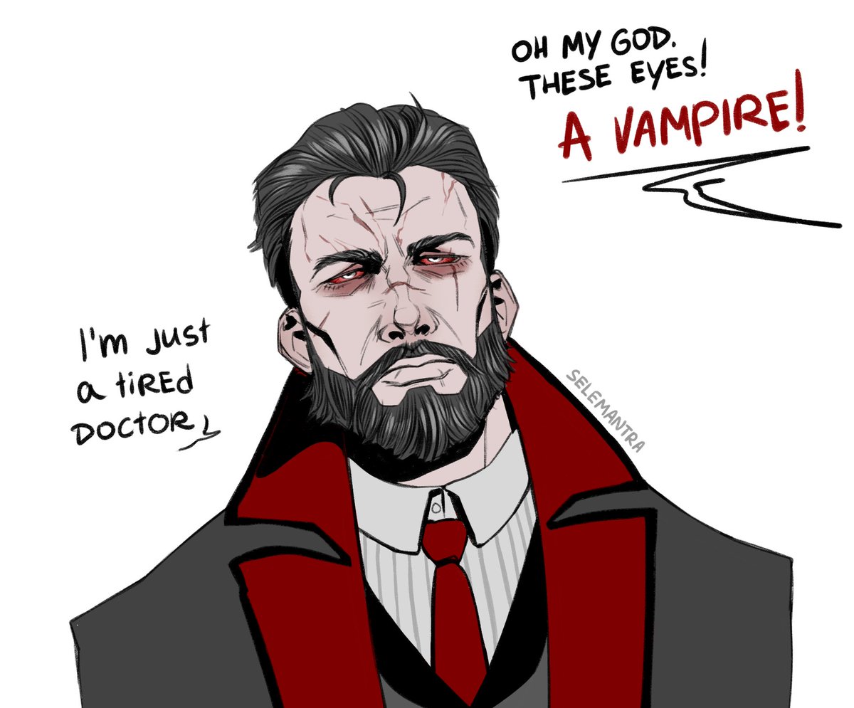 "Is it a vampire or just a tired doctor", the new existential question brought to you by the talented <a href="/Selemantra/">Selemantra's art</a>!