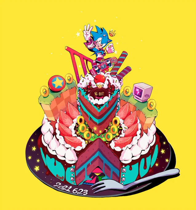 【Birthday Cake 2021】
SONIC30周年おめでとうございます!
これからもずっと追いかけていくよ。

 #ソニックバースデー2021
#sonic30th
#SonicTheHedgehog 