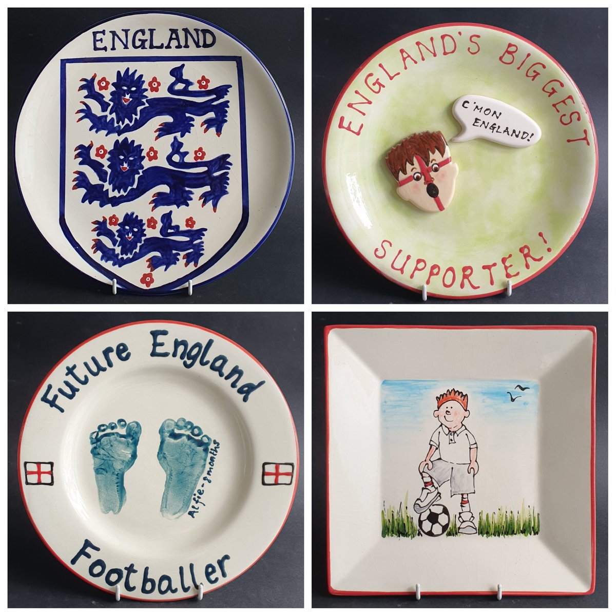 CeramicaEsher's tweet photo. C'MON ENGLAND! 🇨🇿 Vs 🏴󠁧󠁢󠁥󠁮󠁧󠁿 Here's a little collection of football inspired pieces to spur the team on for their game with the Czech Republic this evening!! #comeonengland #threelionsonashirt #Euros2021 https://t.co/dJg4CFgQtb