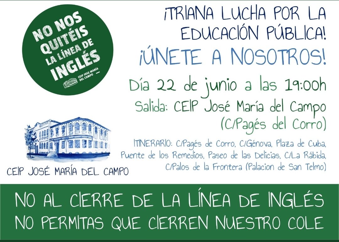 jesmarlo's tweet photo. Hola, @JuanMa_Moreno
Hoy acaba el curso 2020-21
Ese q inauguraste, recuerdas, en NUESTRO COLE
Ese día entraban, ilusionados y expectantes, l@s niñ@s de las dos líneas de @CEIPJMdelcampo

Ahora sabemos que:
‼️NOS QUITAS LA LINEA DE INGLÉS‼️
y lo abocas al cierre

@ampa_rv_Sevilla https://t.co/3wqUqgmmCM