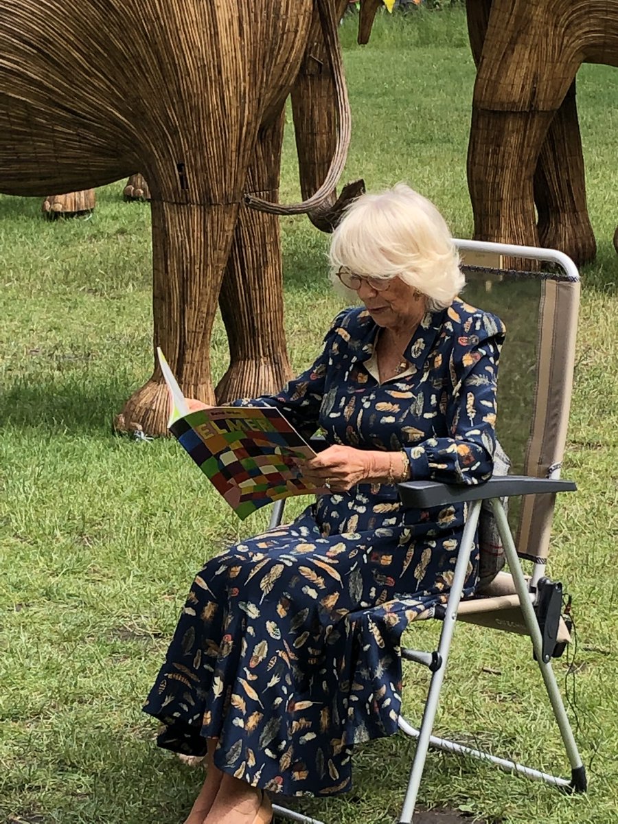 Elmer had a very special meeting today with HRH The Duchess of Cornwall to celebrate the arrival of <a href="/CoExistence_UK/">CoExistence.Story</a>’s herd of elephant sculptures in <a href="/theroyalparks/">The Royal Parks</a>, with <a href="/Literacy_Trust/">National Literacy Trust</a> <a href="/elephantfamily/">Elephant Family</a> @BupaFoundation <a href="/VauxhallPrimary/">Vauxhall Primary</a> 🐘🌈 #elmer