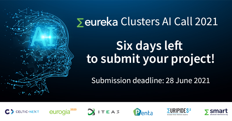 CelticNext's tweet photo. 🏁There are six days left to submit your @EUREKA_NETWORK Clusters #AICall2021 proposal!
➡️Submission website: https://t.co/1PVwyBykmr 
➡️For more information: https://t.co/hJNZ8cfQZR 
🤝@CelticNext, @EUROGIA, @ITEA_3, #PENTA-@EURIPIDESEUREKA, @smart_eureka🤝 https://t.co/vE2iKPJNBj