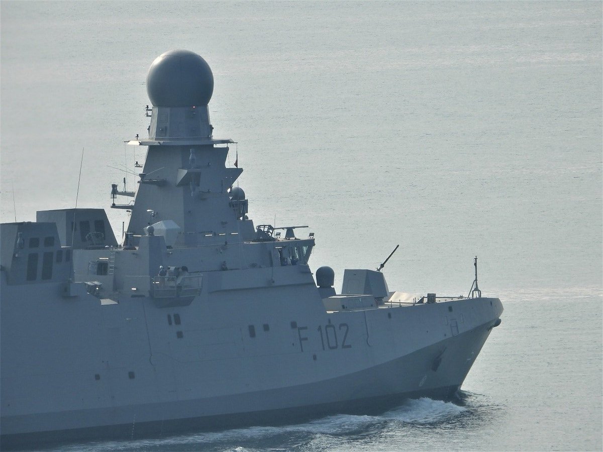 CiroNappi6's tweet photo. Second Al Zubarah Air Defence Corvette class (F102 #Damsah) built by 🇮🇹🚢#Fincantieri shipyard for 🇶🇦 Qatar Emir Navy, started the trials last week in the #Muggiano's sea. 
@Fincantieri https://t.co/8tSCe3Hbti