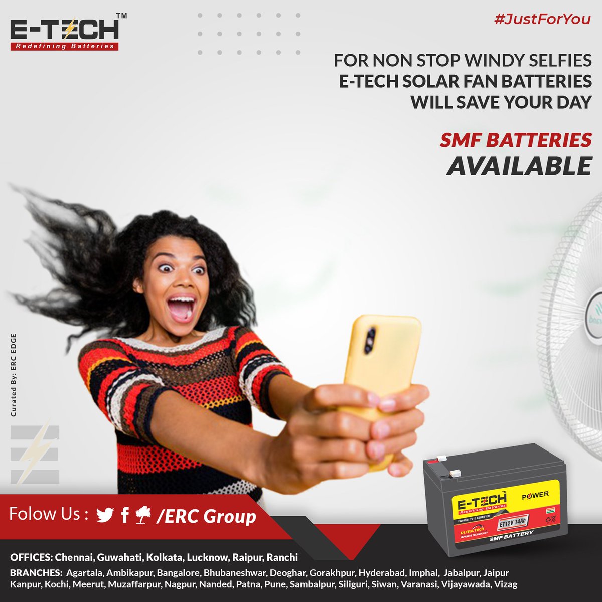 tech_batteries's tweet photo. FOR NON STOP WINDY SELFIE 🤳
E-TECH SOLAR FAN BATTERIES
WILL SAVE YOUR DAY
12V 14Ah
Visit us at https://t.co/CYW8z4rWun
#etechbatteries #etechpower #justforyou #solarfan #dcfan #summer #havefunathome #stayhomestaysafe #memories #shareyourmemories #creatingmemories #creative https://t.co/7n9lOtielZ