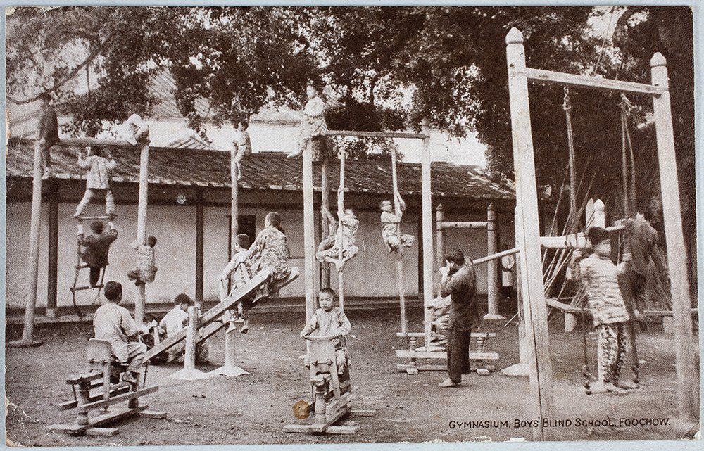 vischina's tweet photo. Gymnasium, Church Missionary Society (C.M.S.) Boys’ Blind School, Foochow (Fuzhou), 1920
Carstairs, Jamie Collection
Jamie Carstairs
JC-s012
https://t.co/mtTURRNmRg
#fuzhou #china #chinesehistory #missionhistory #churchmissionsociety #school #blindness #cms #foochow #oldchina https://t.co/aJZiVHHdL8