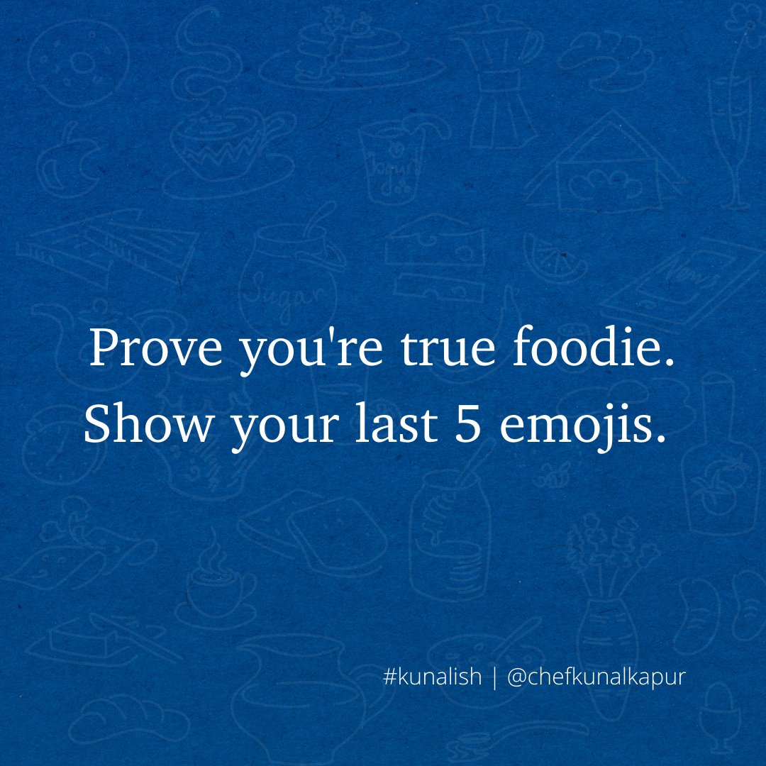 ChefKunalKapur's tweet photo. If atleast one emoji is of food then you're TRUE FOODIE 😋

(don't cheat 🙈😂 )

#Kunalish #ChefKunalKapur #memeoftheday #memes #dankmemesdaily #dankmemes #relatedmemes #relate #emojichallenge #foodoverload #foodislove #foodiesofindia #foodgasmic #TuesdayFeeling https://t.co/F8qI2pr0d5