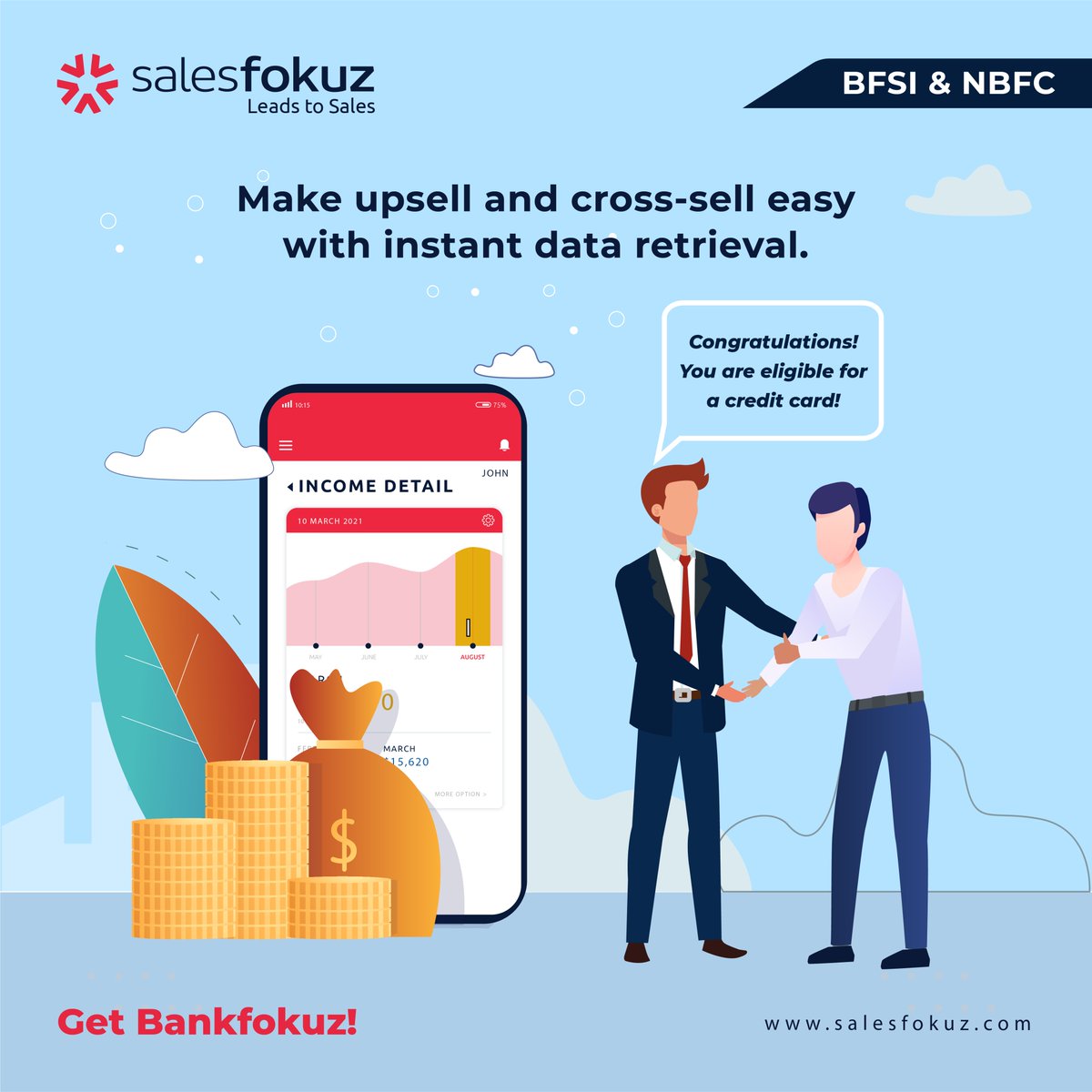 skyislimit_tech's tweet photo. Manage workflow more accurately and get total visibility of the financial business with Bankfokuz!
To know more: https://t.co/7glG3jEgTI
#Leadfokuz #SalesManagementApp #Sales #Marketing #LeadGeneration #LeadTrackingApp #SalesCRM
#CRM #MobileCRM #Banking #BankingSector #BankFokuz https://t.co/o0jhnt45hQ