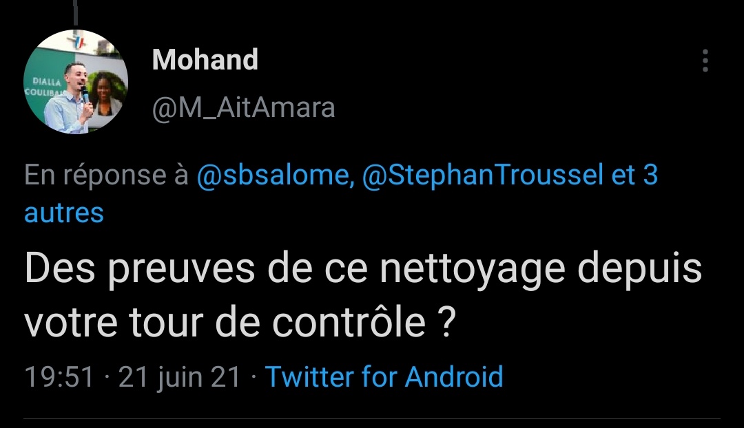 Mohand_A_A's tweet photo. Ah bah voilà !
Il y a quelques jours, @sbsalome se plaignait d'être bloqué par Hidalgo.
Je crois que mon com' et la contradiction lui déplaît fortement 😂
Bon courage pour ta campagne pour le RN / FN et bon vent ! 🌬️
#comptefake https://t.co/pFBFLe7nCF