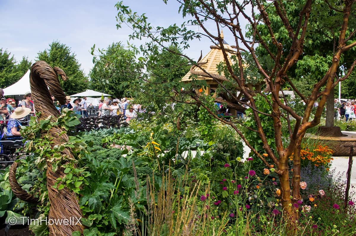 TimHowellX's tweet photo. #CountdownToHampton #RHSHampton 14 days until this @the_rhs flower show. Two gold medal gardens from @FisherTomlin @BowelDiseaseUK Garden for Crohn’s Disease built by @smartscaper &amp; 2017 @BlindVeterans It’s All About Community Garden @landformuk. Willow structures by @TomHare_ https://t.co/dmLToWl6eq