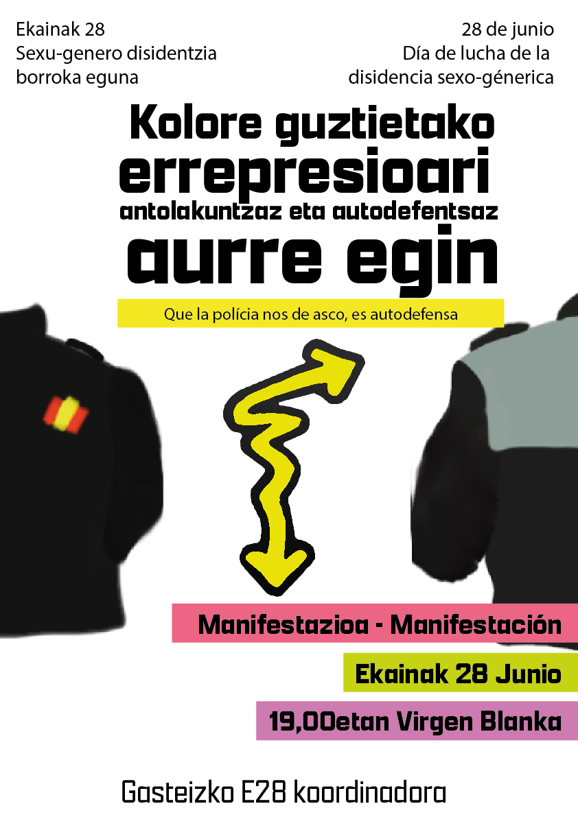 Arriskugarritasunaren legea, tortura, espetxea... jazarpen poliziala trans, migratu eta beste hainbeste arreben kontra..... Memoria dugulako, EZ ZARETE ONGI ETORRIAK!