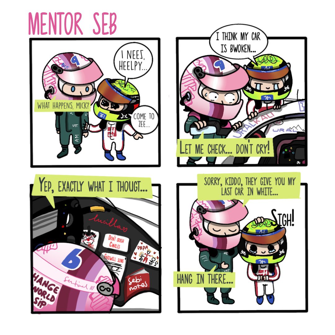 As I promise. Here is my comic about that cute moment between Mick and Seb after the #GPFrance. Got the idea from <a href="/deadlinex/">deAdLinEX</a> , 🥰