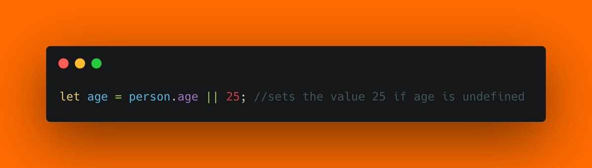groziit's tweet photo. JavaScript Tip 😋
Set default value for a variable using OR operator 👇🏻

#javascript #100daysofcode #code #Coding #Django #datascience #programming #webdevelopment #php #java #linux #css #codinglife #developer #tech #WomenWhoCode #CodeNewbie https://t.co/epbVqlpgEl