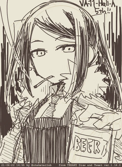 時間取れなかったので取り急ぎ #va11halla 五周年!!
アルジルアル描きたいよ～ 