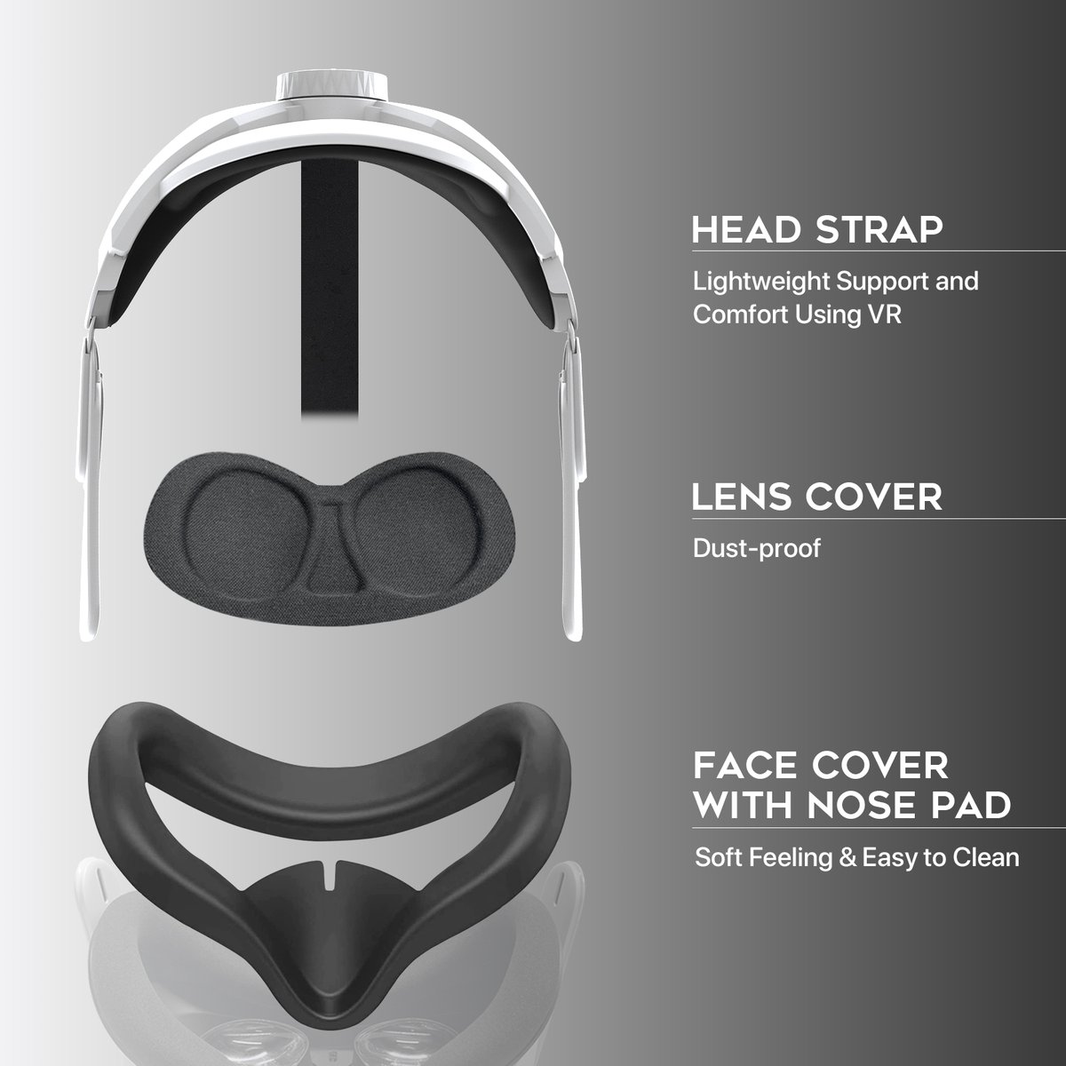 Introducing DESTEK head strap, lens protection cover, face cover with nose pad, three-in-one set for oculus quest 2.
✅Best Elite Head Strap Replacement
✅Adjust Strap Comfort Using VR
#Comingsoon!