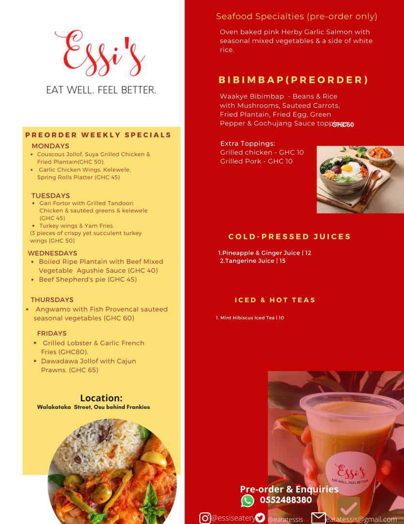 Essis This New Menu Will Take You On A Global Palette Adventure Preorder Only Via T Co A0g8zkbmm2 Eatatessis Ghanafood T Co Fkxxpengow Twitter