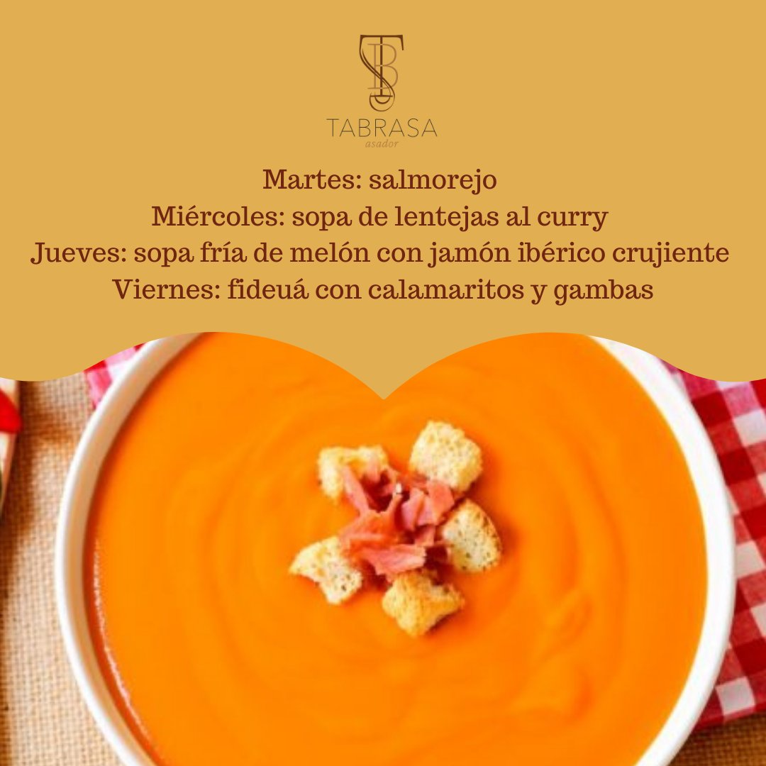 Damos la bienvenida, como cada martes, a nuestro recital de cuchara, para vuestro deleite.
😍😋🥄🥣👌 ¡Feliz semana a todos!
Reservas: 951 899 553

#horarios #ocio #relax #gastronomia #porraantequerana #gazpachuelo #lentejas  #arrozcaldoso #tabrasa #carnes #parrilla #parallevar