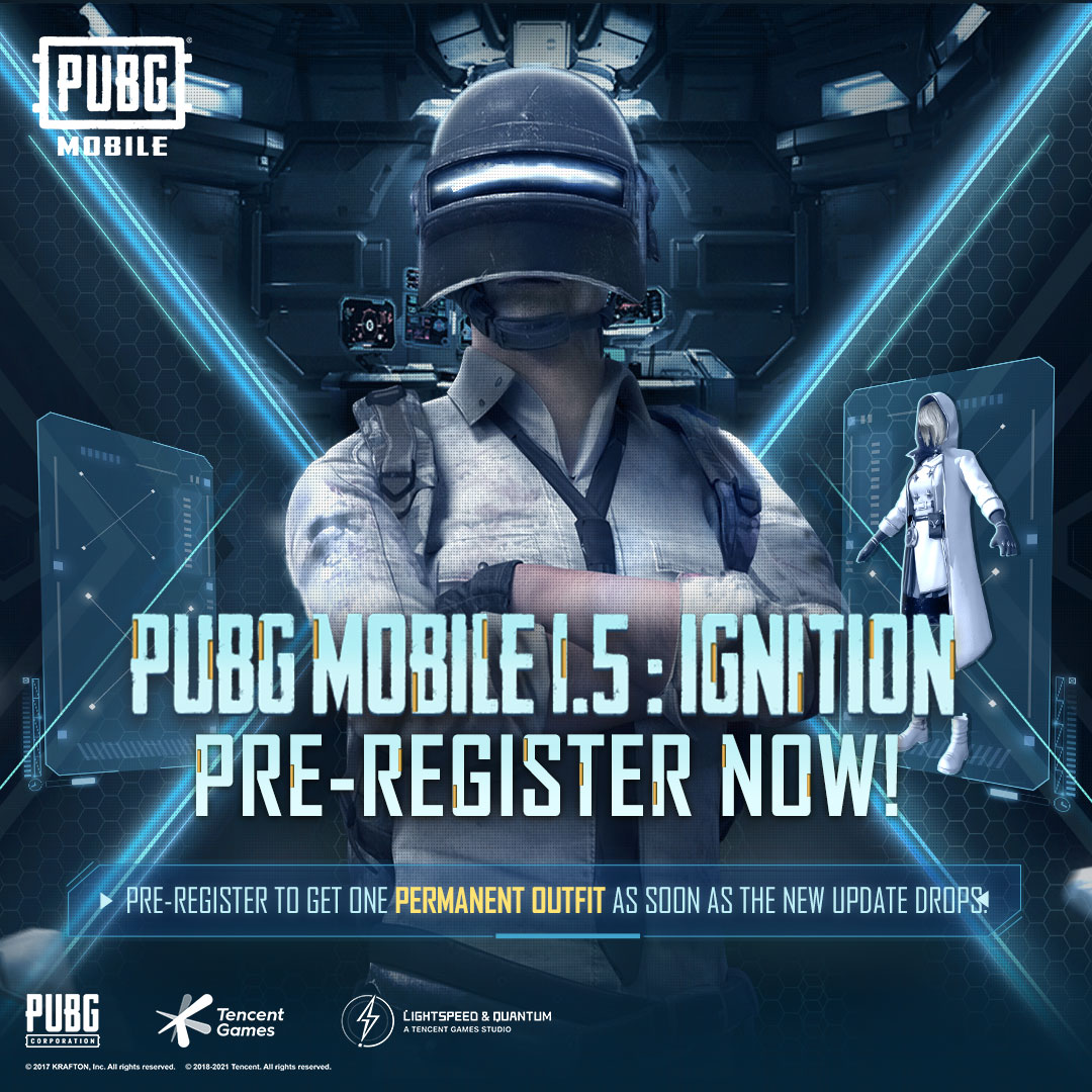 Pubg Mobile A Twitter Pubg Mobile 1 5 Ignition Pre Registration Is Available Now Claim One Permanent Outfit As The New Update Drops By Pre Registering Event Begins On 6 22 And Ends On 7 5