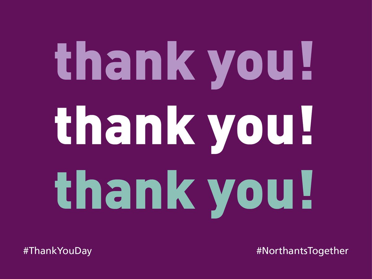 ourNHCP's tweet photo. So many have kept us going through the past year, whether it’s colleagues, family and friends, or our pets keeping us company while working at home. There are plenty to thank. We are joining in on #ThankYouDay on 4 July to say a massive thank you to you all. #NorthantsTogether https://t.co/FhFWmpGnZa