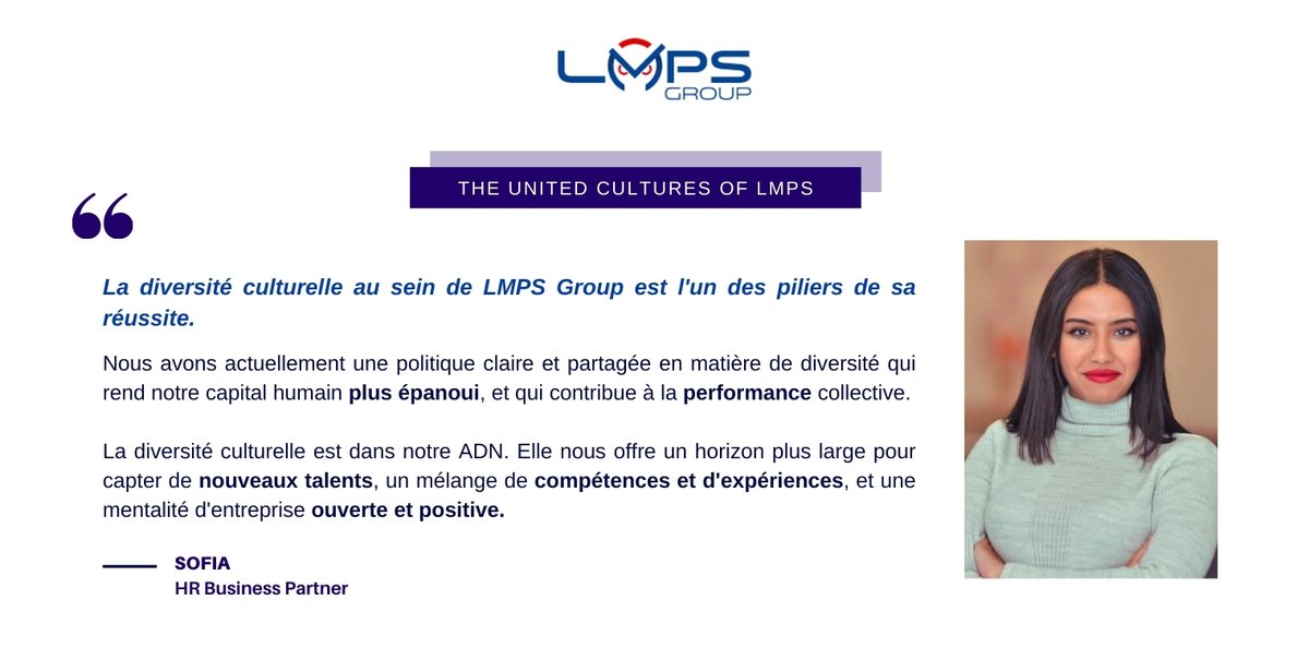 lmpsgroup's tweet photo. Lisez le témoignage de notre HRBP sur la diversité culturelle de LMPS Group !
#Motivation #Happinessatwork #DiversitéCulturelle #Cybersécurité https://t.co/1j9Jm7uvjZ