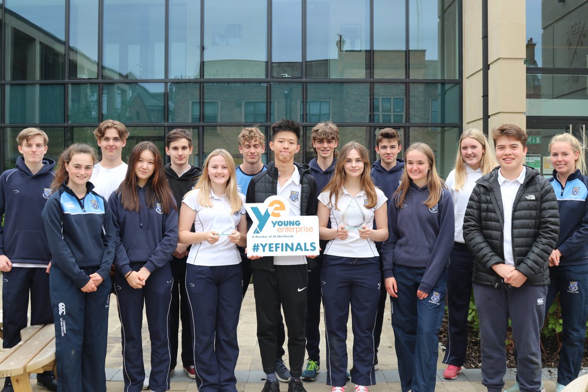 StPetersYork's tweet photo. Our Young Enterprise group received both their North Yorkshire and the Yorkshire company of the year trophies yesterday. Well done to everyone involved. You have made the school very proud! Thank you and congratulations also to Mr Shread for running such a successful programme https://t.co/avx83ptHtI