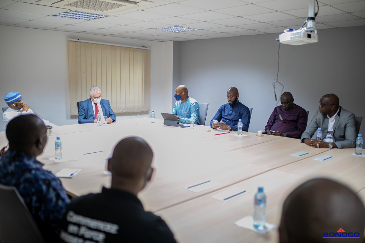 GroupeSonoco's tweet photo. [PHOTOS] 

Nous avons reçu ce vendredi SEM Ulrich Meier Tesh, Ambassadeur de la République Fédérale d’Allemagne en Guinée au siège du Groupe SONOCO, dans le cadre d’une visite de courtoisie. 👇🏾 https://t.co/as9tZTbEB4