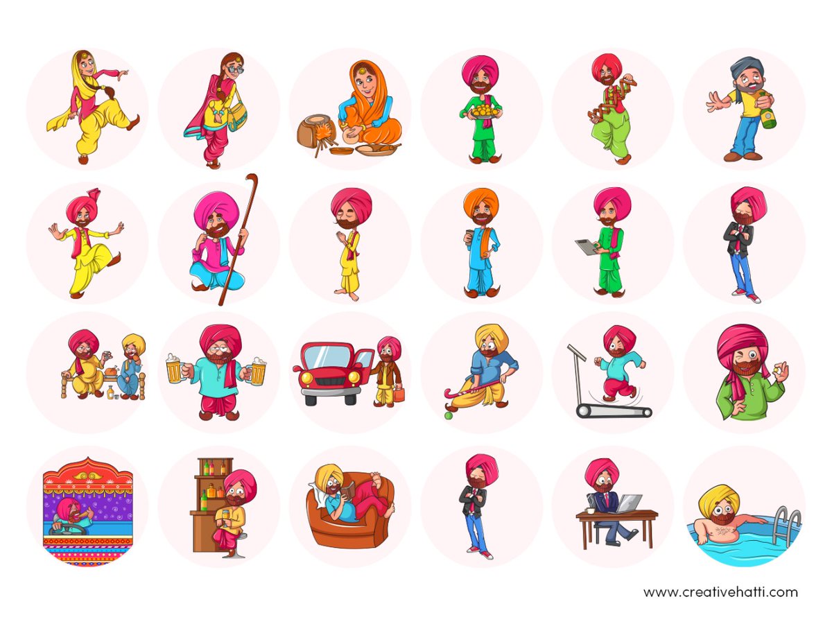 CreativeHatti's tweet photo. Presenting vector character set of Indian Punjabi couple inspired from Local Indian Market.
#creativehatti #indian #indiansticker #illustrator #love #beautiful #indiangraphics #punjabicouple #creativeideas #characterset #punjabicouplecharacterset https://t.co/X41q2keApj