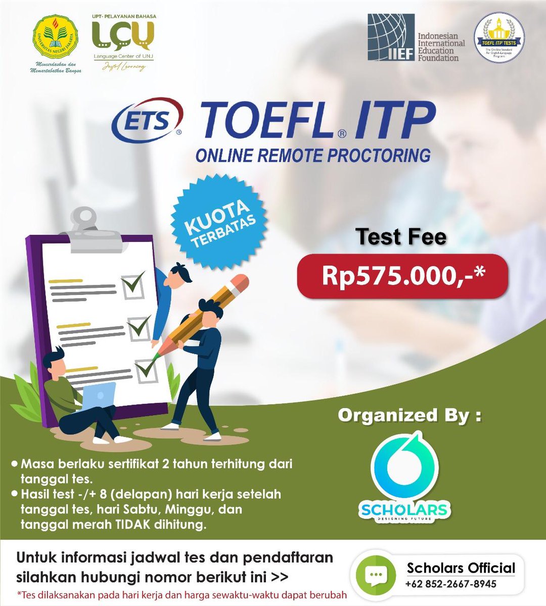 Yuyun146's tweet photo. Hai guys👋👋
Buat yang butuh info Tes TOEFL RESMI atau les TOEFL PREMIUM. Bisa langsung Contact me ya😊
Feel free to ask me
https://t.co/xWMzU1bWwQ
#cpns2021 https://t.co/PUdx4HIow9