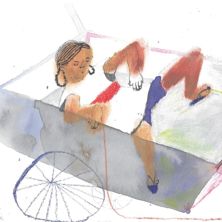 Triple treats today, as we finish up Monday with the lyrical, dreamy Trina 💭! Trina is from Koltaka, West Bengal. She is a prolific observational sketcher and also loves drawing from films. Her work finds beauty in the everyday and brings it poetry and atmosphere.