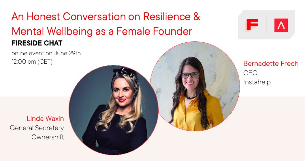 We want to introduce you to the two speakers for the next episode of our event series with Antler on resilience &amp; mental wellbeing. 

Bernadette is the CEO of <a href="/Instahelp_me/">Instahelp</a> &amp; Linda is the Co-Founder <a href="/ownershift/">Ownershift</a>

Make sure to sign up for the event here: loom.ly/p4_vuOs
