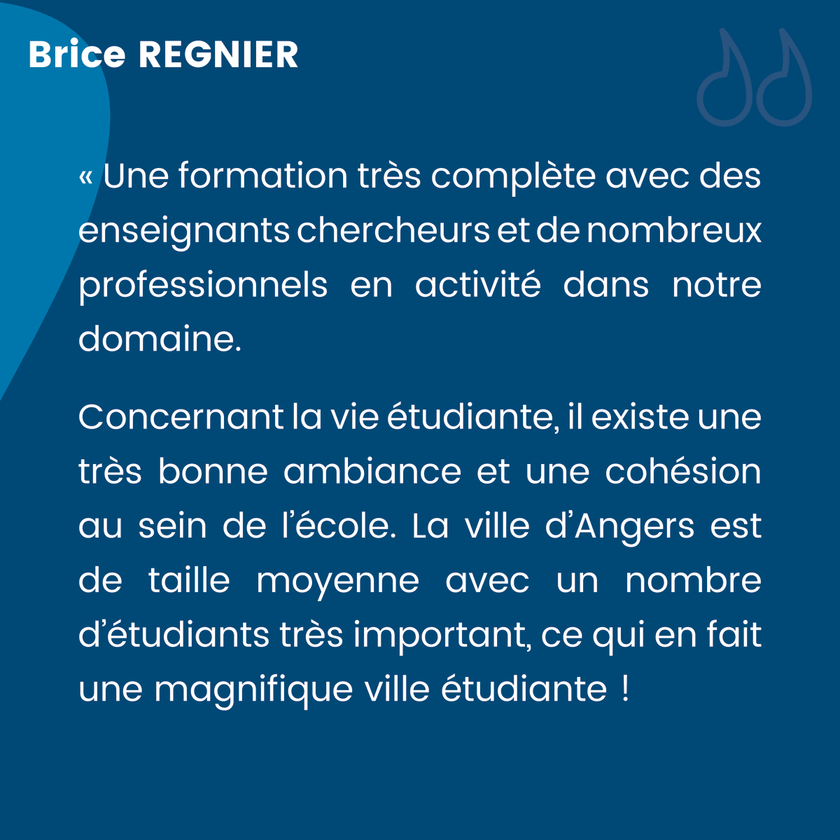 Polytech_Angers's tweet photo. 🔦 Lumière sur les Alumni de Polytech Angers
👤 Brice Regnier
🎓 Diplômé 2019 en Bâtiment: Exploitation Maintenance & Sécurité
💼 Responsable Maintenance et Sécurité
⬇️ Voir son témoignage ⬇️
https://t.co/Uin2FzBN7h
#ingénieur #alumni #espritdecole @PolytechAlumni https://t.co/OBJtZpCPVS