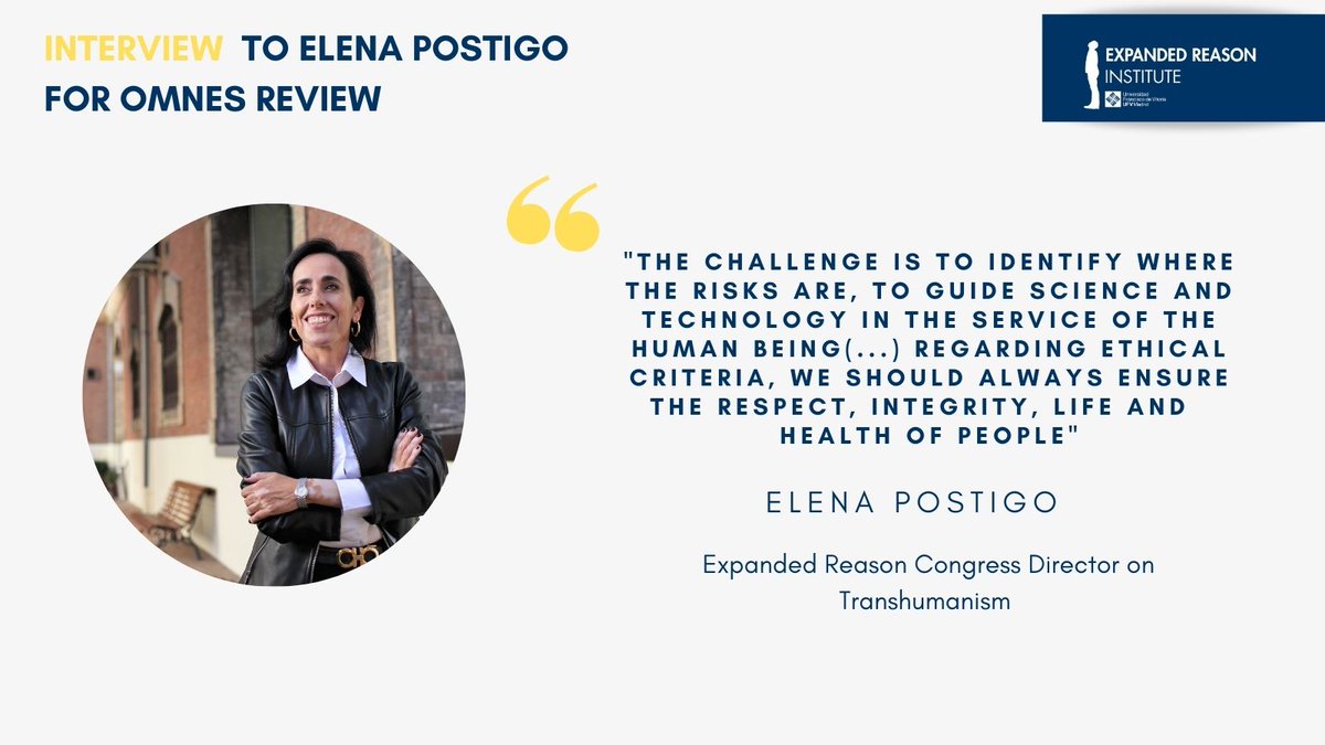 ExpandedReason's tweet photo. 📰 Elena Postigo, director of the #ExpandedReasonCongress on #Transhumanism, was interviewed for @omnesmag
📹The summary will be out soon! https://t.co/96oSb8VONN