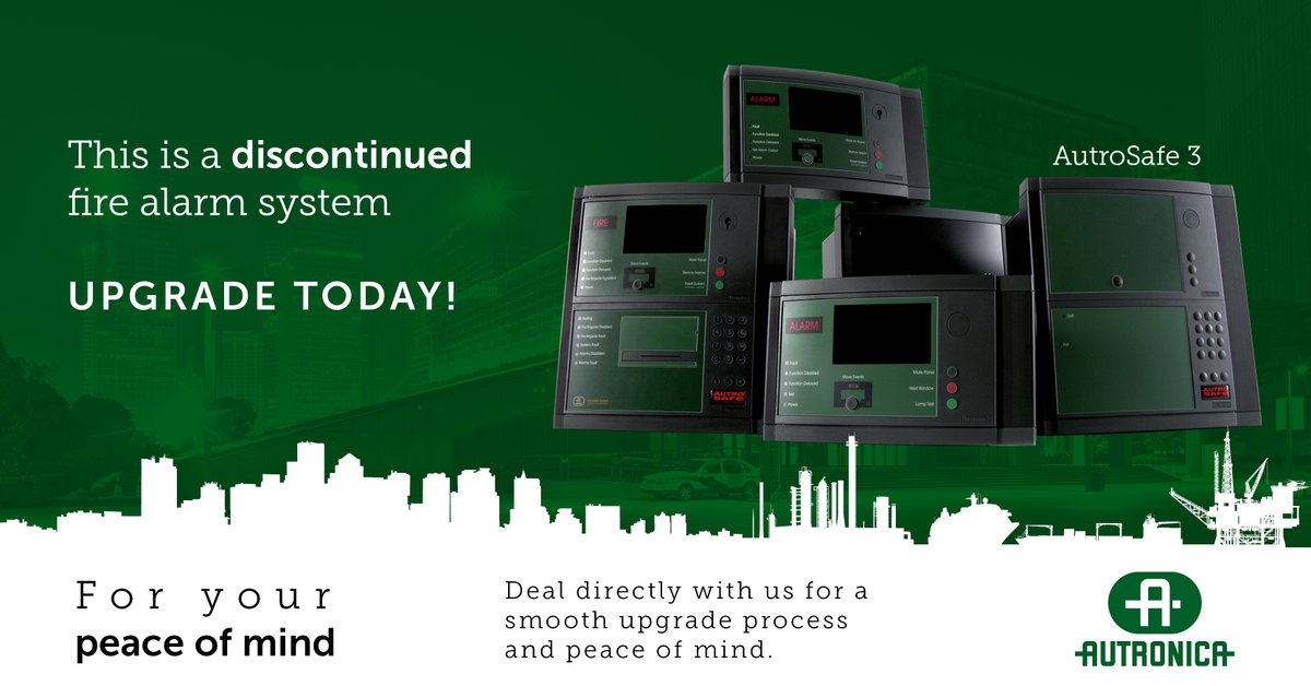 AutronicaFS's tweet image. If you have one of these, you need to take action today. For your peace of mind, we can help you with a smooth transition to extend the lifecycle and warranty of your fire alarm system.

upgrade.autronica@carrier.com
+47 90 90 55 00.

#staysafe #zerolossoflives #firesafety