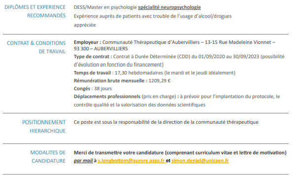 MarionDelarue's tweet photo. Une place de neuropsychologue à prendre pour rejoindre notre équipe ! #NeuroAddiCT https://t.co/r0y07EZPWr
