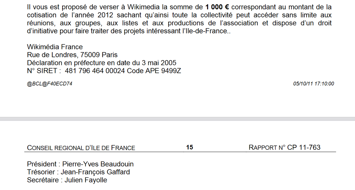 Pyb75's tweet photo. La Région fut la première collectivité à soutenir @Wikimedia_Fr, dès 2009. Contribution symbolique (ex pour 2012⬇️) de la première région de France au premier site culturel français. #Regionales2015 #Regionales2021 #Wikipedia https://t.co/wz7WH7caSH https://t.co/Aun3vf9LNA