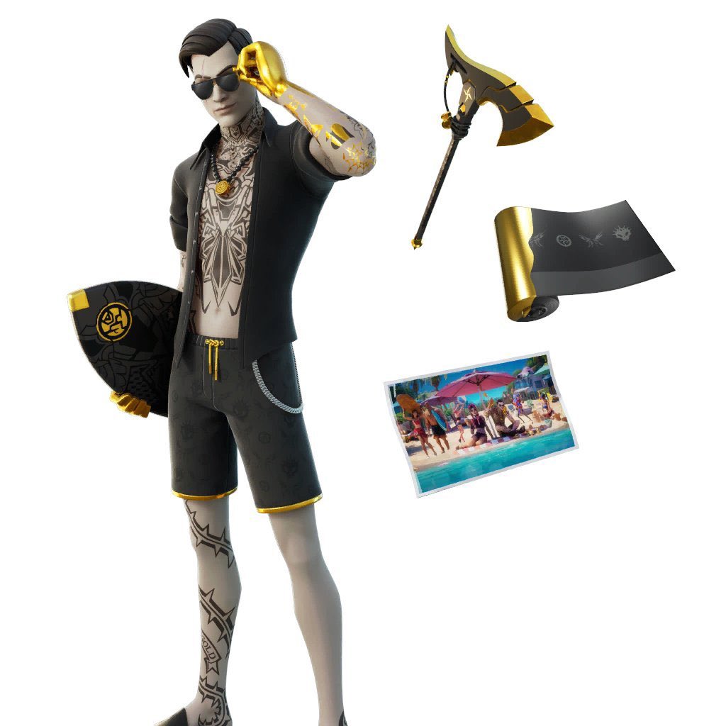 WaveeFist's tweet photo. ¡Nuevo paquete de Midas veraniego!
#Fortnite #FortniteSeason7 #FortniteInvasion #fortniteleaks #fortnitenews https://t.co/7Aw6bT0SuI