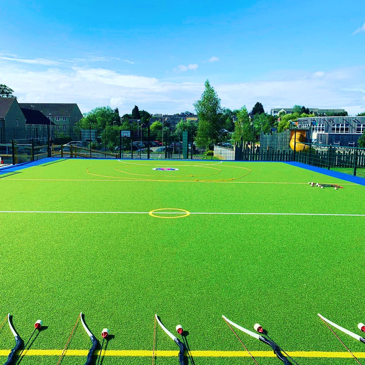 ta_archerytag's tweet photo. Today we are at @malmespri for sports day. Slightly different activity for today’s event, we are playing a version of Clout Archery.  Loose your arrows and try to get as close to the centre yellow spot on the ground as possible. https://t.co/eAmEfkisJV