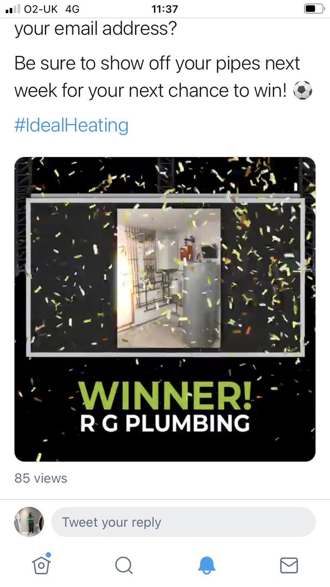 rhys_gosling's tweet photo. Wow!! MASSIVE thanks to @idealheating for my #pipeworkoftheweek prize!! (Just need to move house now to fit tv….) @BrewDog @SamsungTV #diolch https://t.co/UgCKx97eUZ