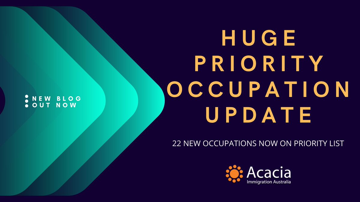 AcaciaAustralia's tweet photo. HUGE update to the Priority Migration skills list, recognising Accountants, Auditors, Chefs, and more Engineering occupations are needed by Australian businesses. Read more here https://t.co/zFroqvd7Kl #australianvisa #migrateaustralia https://t.co/xpBTltmZkP