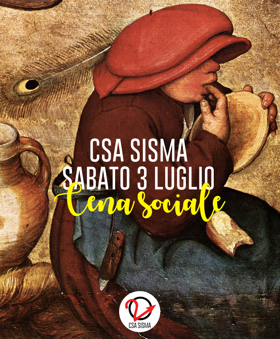 csa_SISMA's tweet photo. Sabato 3 luglio torna la cena sociale del #CSASisma.
Vi aspettiamo nel nostro giardino.
Prenota scrivendo a info@csasisma.org. https://t.co/6maeAAnuxj