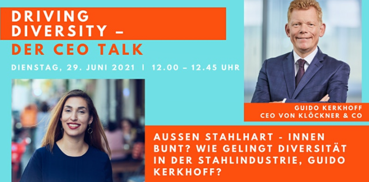 Klöckner & Co (@kloeckner_co) on Twitter photo Save the date: Next week Tuesday, June 29, 12h CEST our #CEO <a href="/guido_kerkhoff/">Guido Kerkhoff</a> speaks with <a href="/TijenOnaran/">Tijen Onaran</a> in her Driving Diversity Talk. They discuss experiences, perspectives + management concerning #diversity in the #workplace. 👉 Register for free: eventbrite.de/e/driving-dive… Save the date: Next week Tuesday, June 29, 12h CEST our #CEO <a href="/guido_kerkhoff/">Guido Kerkhoff</a> speaks with <a href="/TijenOnaran/">Tijen Onaran</a> in her Driving Diversity Talk. They discuss experiences, perspectives + management concerning #diversity in the #workplace. 👉 Register for free: eventbrite.de/e/driving-dive…