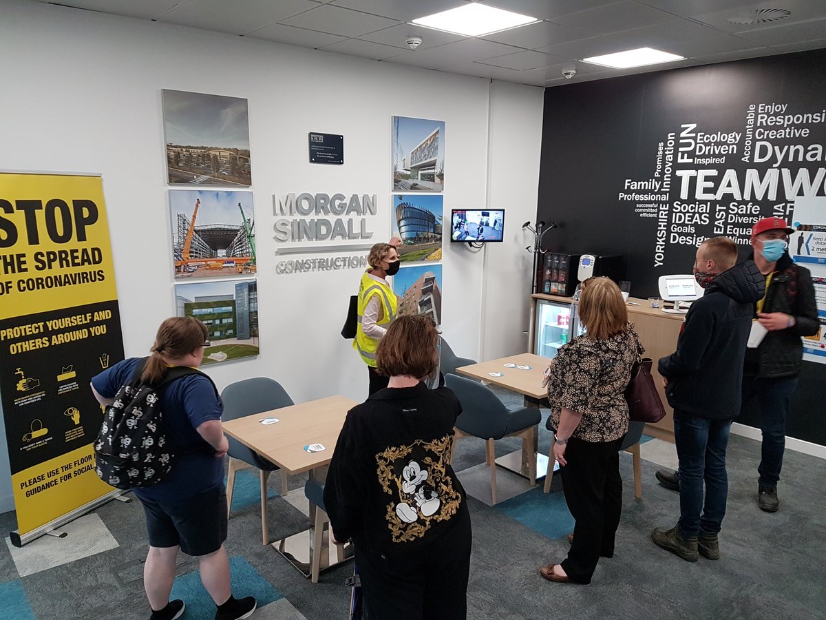 ACE_Camphill's tweet photo. An amazing visit to the @CAPACOLLEGE construction site and the @morgansindallci offices in Wakefield yesterday. The students loved it, and got involved asking questions and finding out about the site and the offices. #SENDcareers #partnerships #employability https://t.co/bDHdSXpzfF