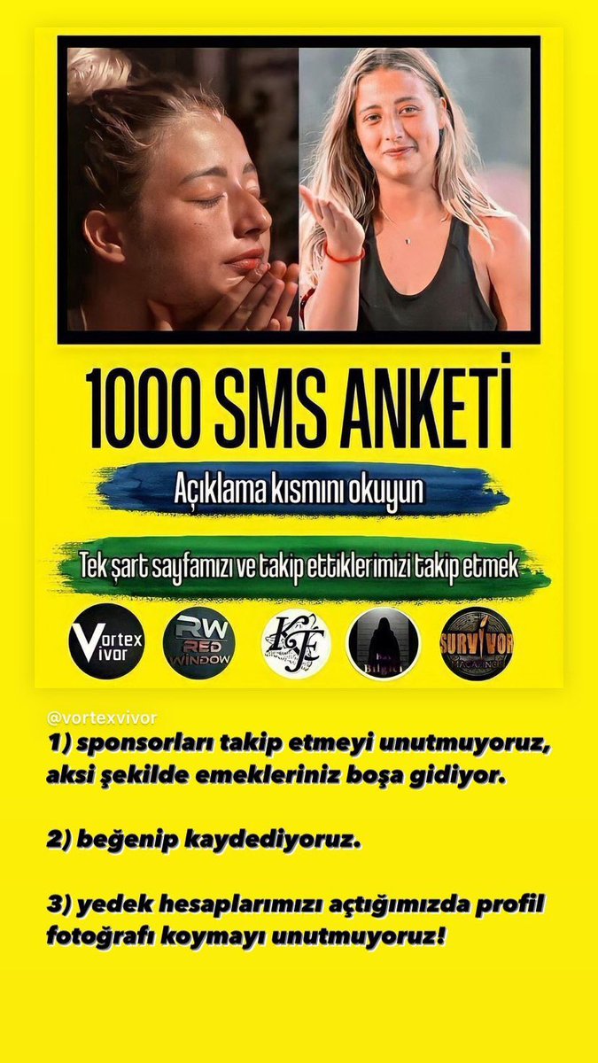 AnketAkfc's tweet photo. • Sponsorları takip etmeyi unutmayın
• Gönderiyi beğenip kaydetmeyi unutmayın
• Hesaplarını profil fotoğrafı koymayı unutmayın
• Yorumlarda emoji, random spam sebebi onlar dışında istediğiniz yorumu yapabilirsiniz
• Android telefonu olanlar auto clicker indirip kullanabilir https://t.co/4IRCO11enP