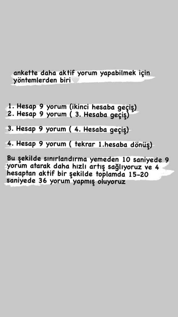 AnketAkfc's tweet photo. • Sponsorları takip etmeyi unutmayın
• Gönderiyi beğenip kaydetmeyi unutmayın
• Hesaplarını profil fotoğrafı koymayı unutmayın
• Yorumlarda emoji, random spam sebebi onlar dışında istediğiniz yorumu yapabilirsiniz
• Android telefonu olanlar auto clicker indirip kullanabilir https://t.co/4IRCO11enP