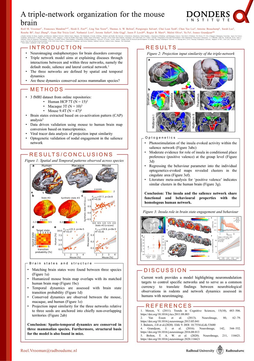 RMVrooman's tweet photo. Very excited to present great collaborative work on cross-species network conservation and it's possible role in explaining psychopathology. Come check out poster nr. 1493 @OHBM, @grandjeanlab https://t.co/EGkSd81iOq