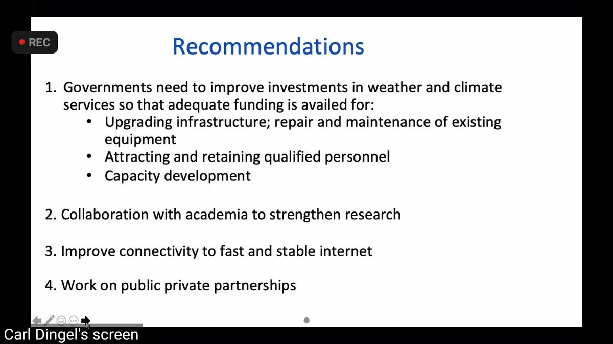 SADC_WaterNet's tweet photo. Becky Manzou recommendations on the role of National Meteorological Services (NMO) in agriculture management and food security. What else would you recommend?
#SADChydrometforum2021
#meteorogical #climate #foodsecurity #agriculturemanagement
#weather @WMO https://t.co/TjvRjzk8dG