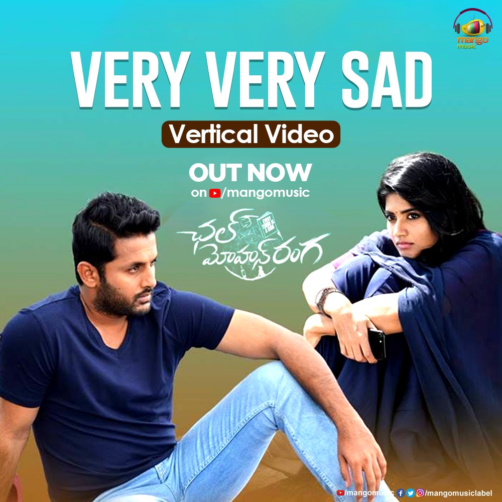 MangoMusicLabel's tweet photo. Staying far away from our loved one leaves us in contemplation, #VeryVerySad vertical song from #ChalMohanRanga is out now on @mangomusiclabel
🎧 https://t.co/JCflluBObO
#Nithiin #MeghaAkash #MangoMusic #Thaman https://t.co/JGvBDmHcsP