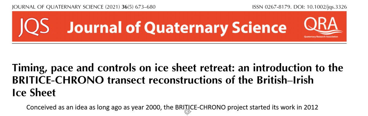 Conceived as an idea as long ago as year 2000, the @BRITICECHRONO project started its work in 2012 and ....TODAY (whoopee!)....our special issue of Journal of Quaternary Science is published. Open access. funded by a NERCconsortium grant. @NERCPlanetEarth