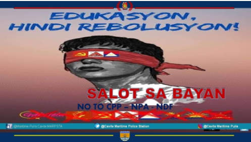cavitemarpsta's tweet photo. EDUKASYON, HINDI REBOLUSYON
#NoToCPPNPANDF
#JunkTerrorists
#stopterrorisms https://t.co/huT5llXFSI