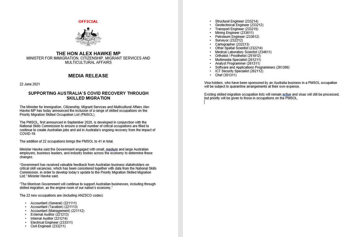 Dear Zimbabweans

Opportunities have arisen in Australia.

If you are qualified in any of the professions below, they are now on the priority list for skilled migration.

Apply for jobs in Australia. It will now be easy for you to get a visa and work permit.

#Apply #Apply #Apply